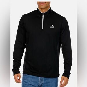Adidas 1/4 Zip Long Sleeve BLACK AeroReady Pullover Hoodie Men’sLARGE - ADVR0807